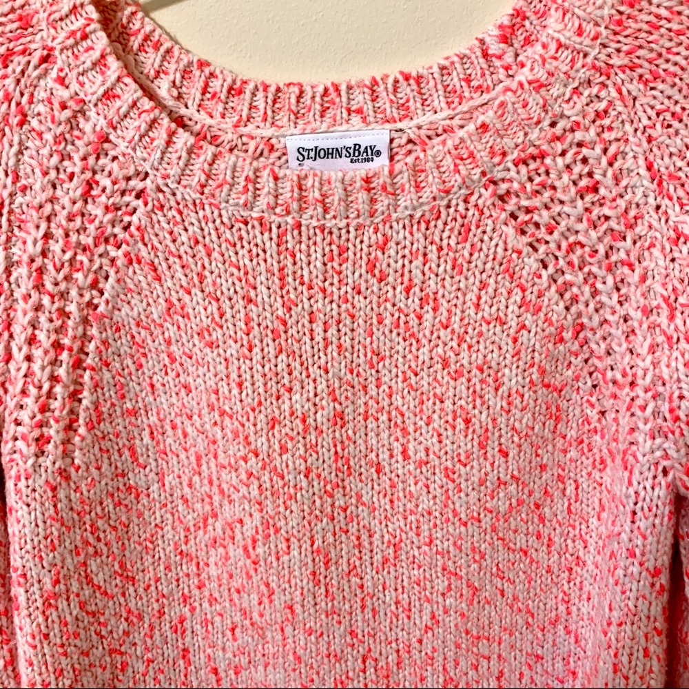 St. John’s Bay Sweater - Pink/White/Metallic Gold - Picture 3 of 9